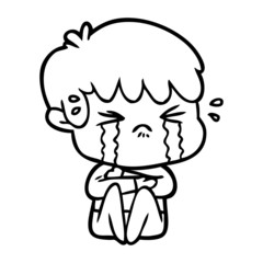 cartoon boy crying