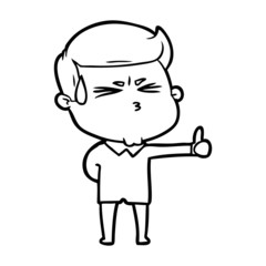 cartoon man sweating