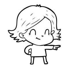 Obraz premium cartoon friendly girl