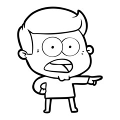 Fototapeta premium cartoon shocked man
