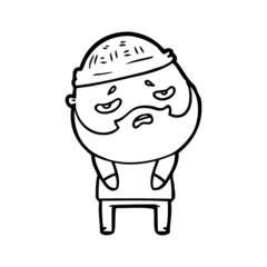 cartoon worried man with beard
