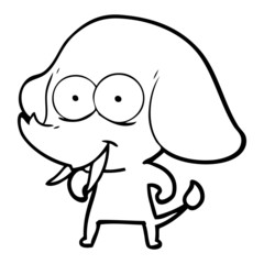 happy cartoon elephant