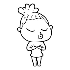 Fototapeta premium cartoon calm woman