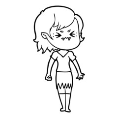 annoyed cartoon vampire girl