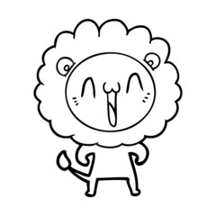 happy cartoon lion