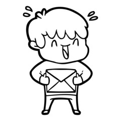 Obraz premium cartoon laughing boy