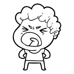 cartoon furious man
