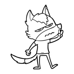 cartoon annoyed wolf