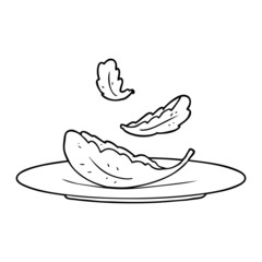 cartoon salad leaves