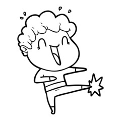 cartoon happy man