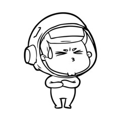 cartoon stressed astronaut