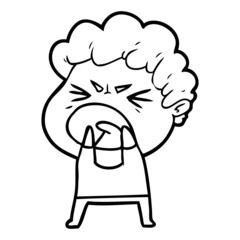 Obraz premium cartoon furious man