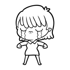cartoon woman crying
