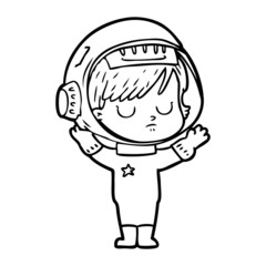 cartoon astronaut woman