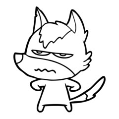 cartoon annoyed wolf