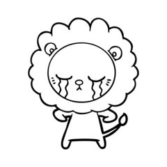 Obraz premium crying cartoon lion
