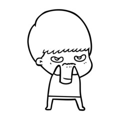 annoyed cartoon boy