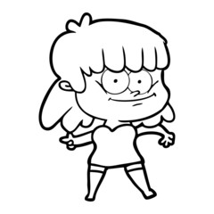 cartoon girl smiling