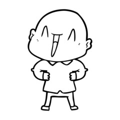 Fototapeta premium happy cartoon bald man