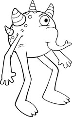 Cute Silly Monster Vector Illustration Art