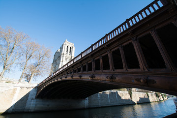 Bridge in Paris, France near Notre Dame