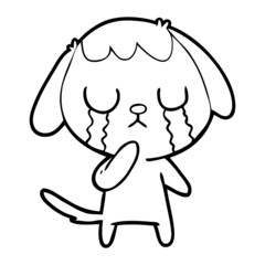 cute cartoon dog crying