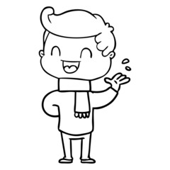 Obraz premium cartoon happy man