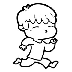 cartoon curious boy