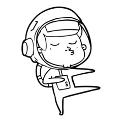 Fototapeta premium cartoon confident astronaut