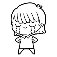 cartoon woman crying