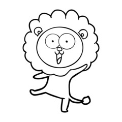 happy cartoon lion