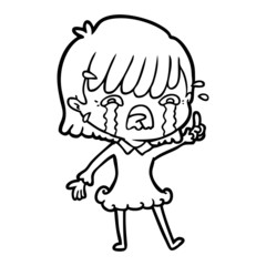 cartoon girl crying