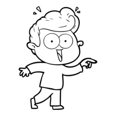 cartoon excited man