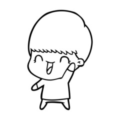 happy cartoon boy