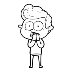 cartoon staring man
