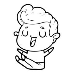 happy cartoon man