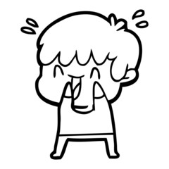 cartoon laughing boy