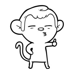 Obraz premium cartoon suspicious monkey