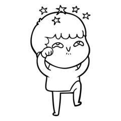cartoon amazed boy