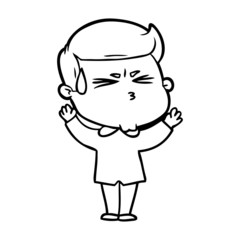 cartoon man sweating
