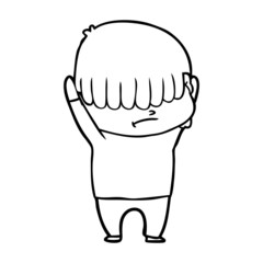 cartoon boy with untidy hair