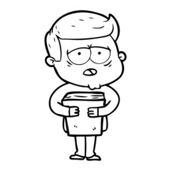 Obraz premium cartoon tired man