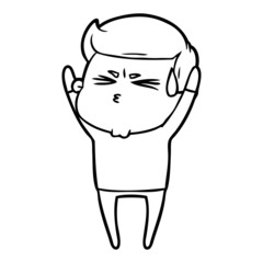 Obraz premium cartoon man sweating