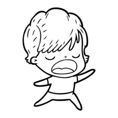 cartoon woman talking