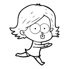 cartoon girl pouting