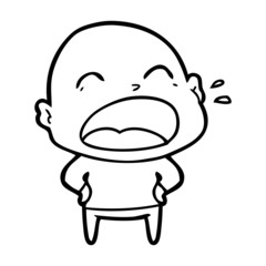 cartoon shouting bald man