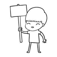happy cartoon boy