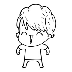 cartoon laughing woman