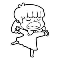 cartoon woman talking loudly