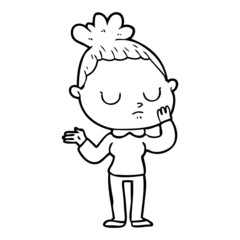 Obraz premium cartoon calm woman